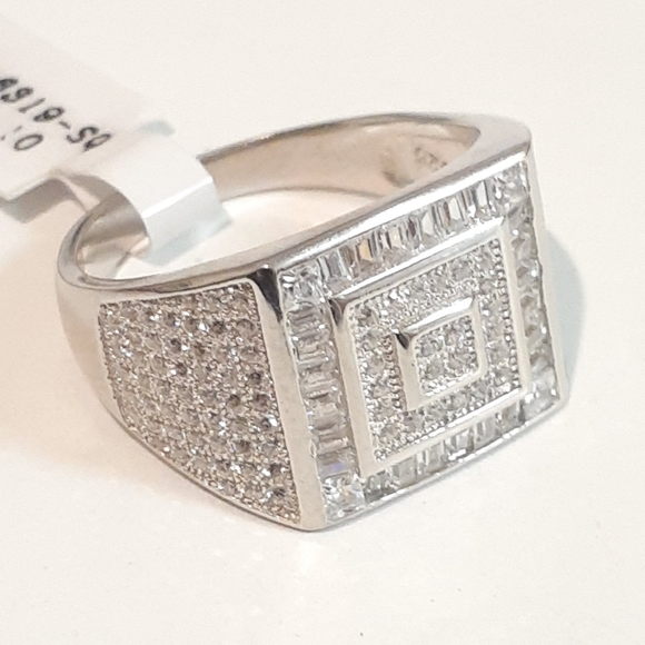 World Of ICEETHON Real .925 Sterling Silver Men's CZ Signet Rings - Picture 4 of 7